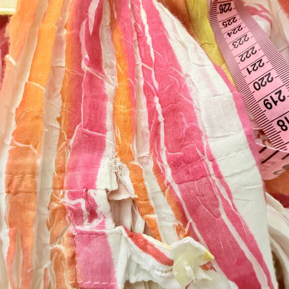 Cache VTG Women’s SMALL Crinkled Texture Button Up Shirt Blouse Bright Colorful - Picture 6 of 7